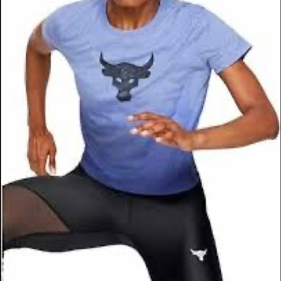 Under Armour Tops - Under Armour The Rock Bull Graphic T-shirt, Mirror Light Heather Academy X-Large